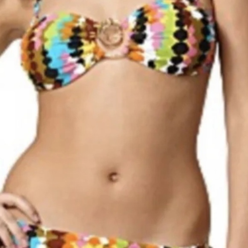 Trina Turk Madagascar Vivid Multicolor Bandeau Bikini set Size M